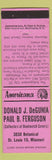 Matchbook Cover - Donald DeGunia Match Collector St Louis MO Perkins Americana