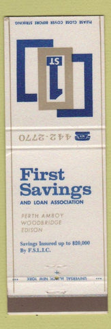 Matchbook Cover - First Savings Loan Perth Amboy Edison Woodbridge NJ