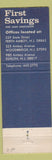 Matchbook Cover - First Savings Loan Perth Amboy Edison Woodbridge NJ