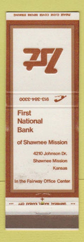 Matchbook Cover - First NATional Bank Shawnee Mission KS WEAR