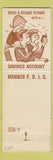 Matchbook Cover - First NATional Bank Shawnee Mission KS WEAR