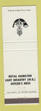 Matchbook Cover - Royal Hamilton Light Infantry Officer's Mess ON