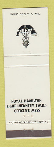 Matchbook Cover - Royal Hamilton Light Infantry Officer's Mess ON