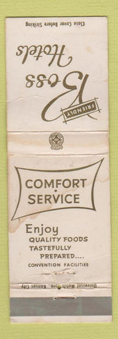 Matchbook Cover - Boss Hotels IA IL WORN #1