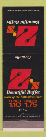 Matchbook Cover - Bountiful Buffet Restaurant San Francisco CA