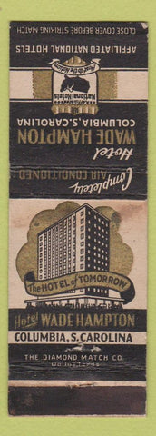 Matchbook Cover - Hotel Wade Hampton Columbia SC #2 WEAR