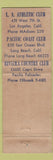 Matchbook Cover - Los Angeles Athletic Club CA WEAR