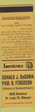 Matchbook Cover - DeGunia Match Collector St Louis MO Perkins Americana yellow