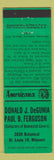 Matchbook Cover - DeGunia Match Collector St Louis MO Perkins Americana green