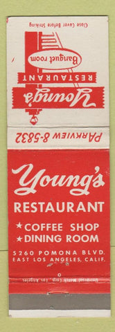 Matchbook Cover - Young's Restaurant East Los Angeles CA