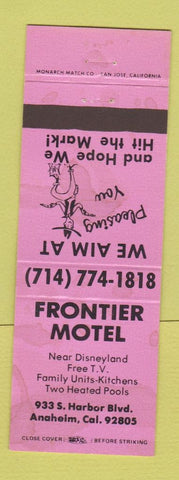 Matchbook Cover - Frontier Motel Anaheim CA orange