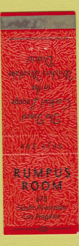 Matchbook Cover - Rumpus Room Los Angeles CA WEAR