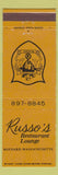 Matchbook Cover - Russo's Restaurant Maynard MA