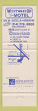 Matchbook Cover - Westward Ho 7 Seas Motel Anaheim CA Disneyland Ref