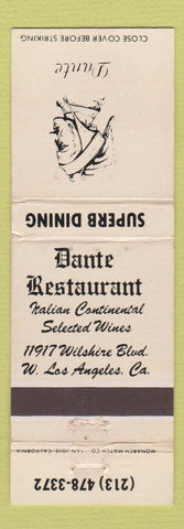 Matchbook Cover - Dante Restaurant West Los Angeles CA WEAR