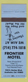 Matchbook Cover - Frontier Motel Anaheim CA blue