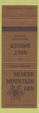 Matchbook Cover - Shaker Mountain Inn Restaurant Pasadena Glendale CA