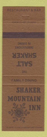 Matchbook Cover - Shaker Mountain Inn Restaurant Pasadena Glendale CA