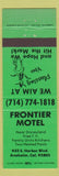 Matchbook Cover - Frontier Motel Anaheim CA green