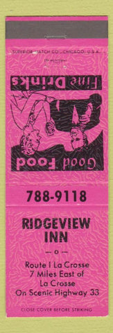 Matchbook Cover - Ridgeview Inn La Crosse WI