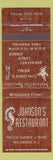 Matchbook Cover - Johnson's Restaurant Wildwood NJ Seahorse
