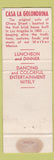 Matchbook Cover - Casa La Golondrina Mexican Cafe Los Angeles CA