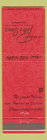 Matchbook Cover - Bomarito's Pete and Sam's Memphis TN