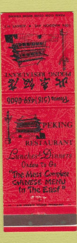 Matchbook Cover - Peking Restaurant Chinese Albany NY