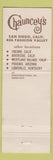 Matchbook Cover - Chauncey's Restaurant San Diego CA