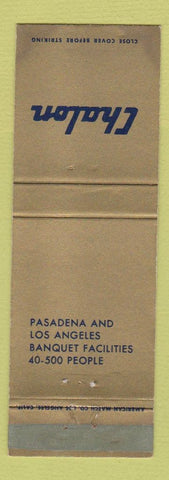 Matchbook Cover - Chalon Pasadena Los Angeles CA WEAR