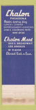 Matchbook Cover - Chalon Pasadena Los Angeles CA WEAR