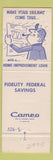 Matchbook Cover - Blue Chip Fidelity Federal Savings Norwood Clifton Hartwell
