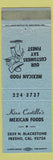 Matchbook Cover - Kino Castillo's Mexican Food Fresno CA blue WEAR