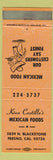 Matchbook Cover - Kino Castillo's Mexican Food Fresno CA orange WEAR