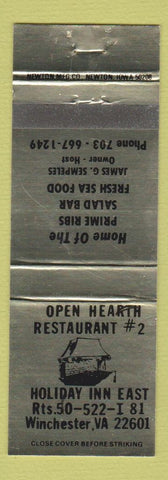 Matchbook Cover - Open Hearth Restaurant Winchester VA