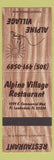 Matchbook Cover - Alpine Village Restaurant Fort Lauderdale FL
