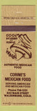 Matchbook Cover - Corine's Mexican Food Walsenburg Colorado