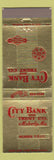 Matchbook Cover - City Bank Trust Moberly MO