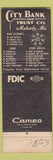 Matchbook Cover - City Bank Trust Moberly MO