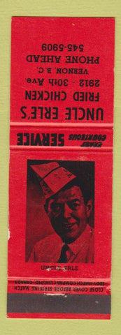 Matchbook Cover - Uncle Erle's Fried Chicken Vernon BC