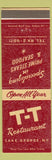Matchbook Cover - TT Restaurant Lake George NY