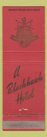Matchbook Cover - Blackhawk Hotels ST Paul MN Davenport IA Peoria IL