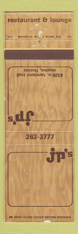 Matchbook Cover - JP's Restaurant Naples FL