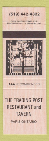 Matchbook Cover - Trading Post Restaurant Paris ON
