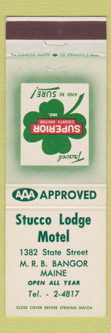 Matchbook Cover - Stucco Lodge Motel Bangor ME