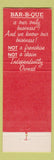 Matchbook Cover - Mike Lieberman's BBQ Miami FL girlie Mrs Hickory