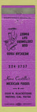 Matchbook Cover - Kino Castillo's Mexican Food Fresno CA purple WEAR