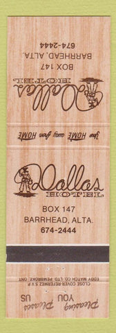 Matchbook Cover - Dallas Hotel Barrhead AB