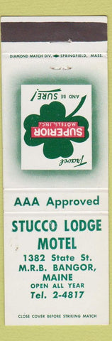 Matchbook Cover - Stucco Lodge Motel Bangor ME