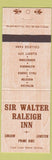 Matchbook Cover - Sir Walter Raldigh Inn Bethesda Wheaton MD